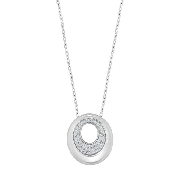 Rod. silverhalsband med Zirkonia
