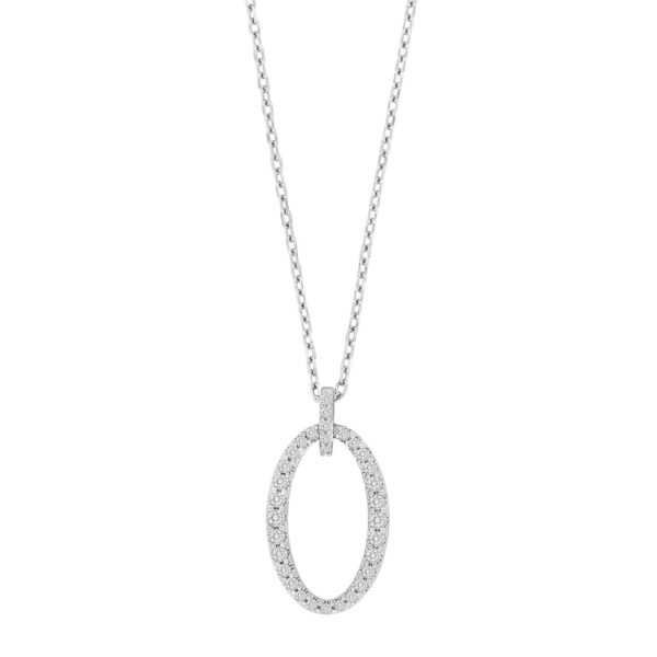 Rhodinerat silverhalsband med Zirkonia