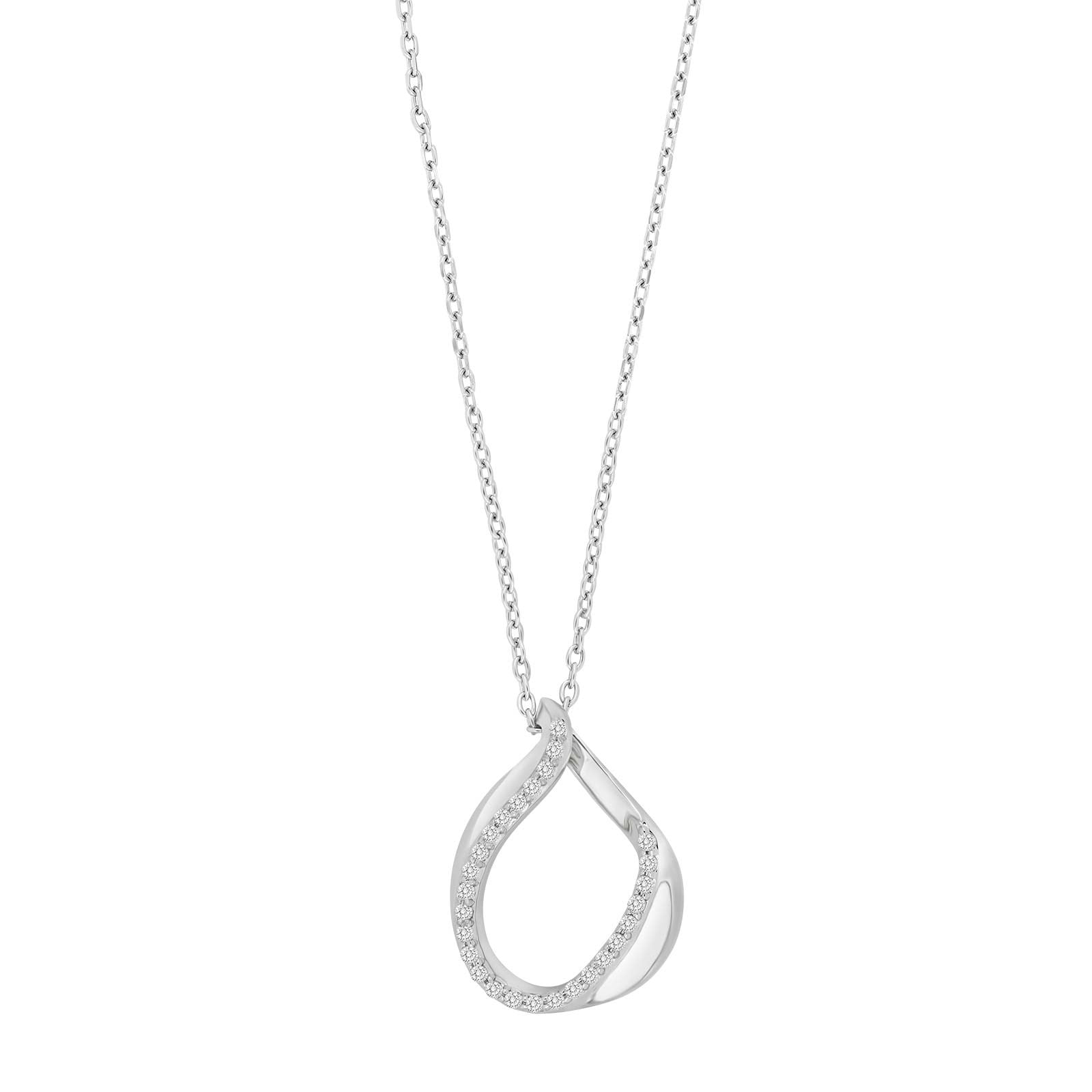 20555210900_10 Rhod. silverhalsband med Zirkonia - Bild 1