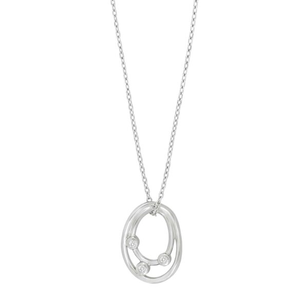 Rhod. silverhalsband med Zirkonia