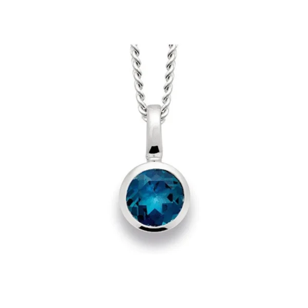 925/- Hänge blank, topas London Blue 1.2ct