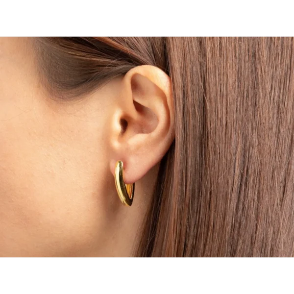 925/- gångjärnsörhängen, guldpläterade, polerade