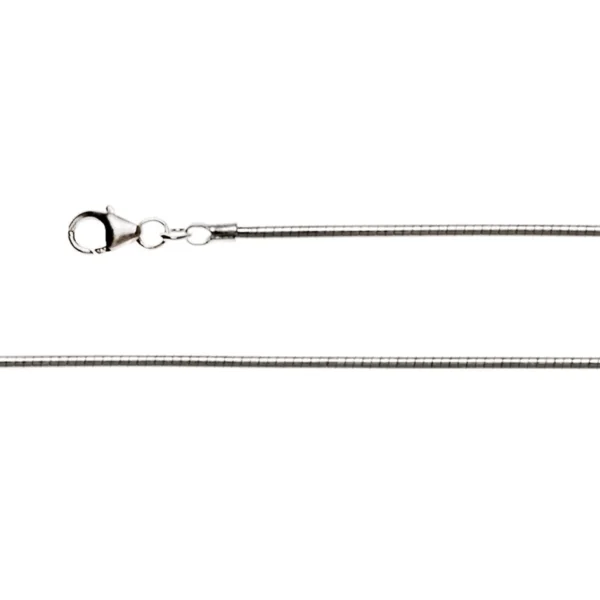 925/- Tonda kedja, karbinlås,pol,1,6mm,42cm