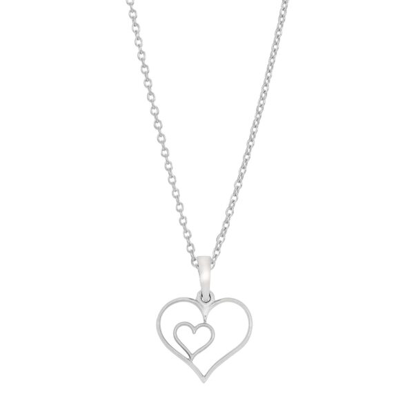 Siersbøl silver rodiumpläterat halsband hjärta 15mm