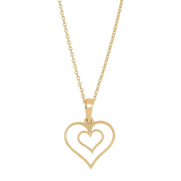 Siersbøl silver Guldpläterat halsband hjärta 15mm