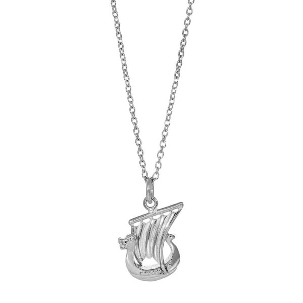 Siersbøl silver rhod. hänge Drakkar 16mm