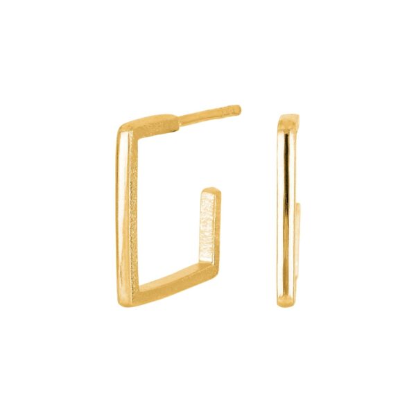 Silver guldpläterad ring Fyrkantig