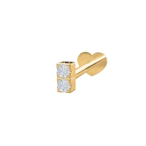 14k. Labret-piercing 2 diamanter 3mm PIERCE52