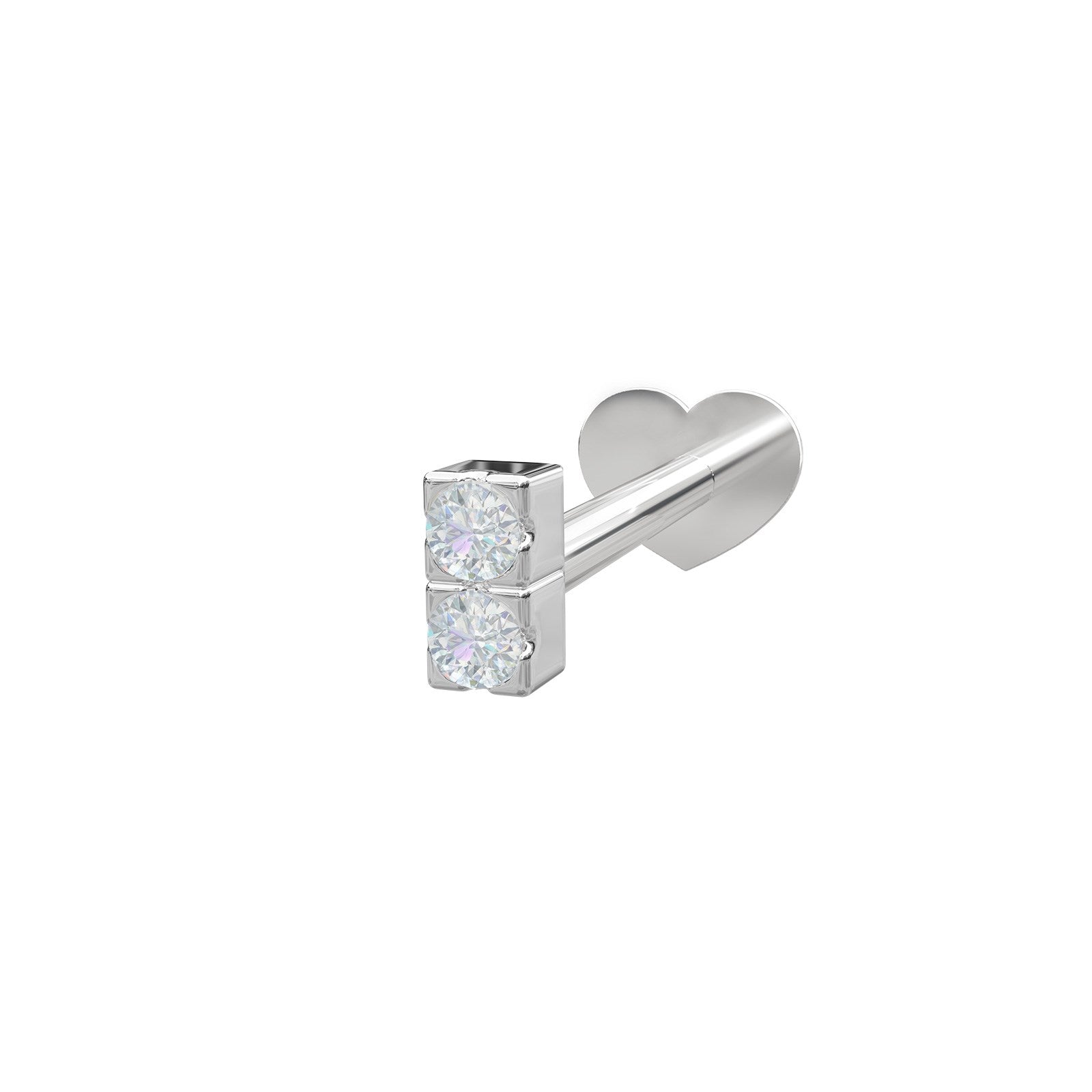 30140040900_10 Rhd. Sil. Labret-piercing 2 zirkoner 3mm PIERCE52 - Bild 1