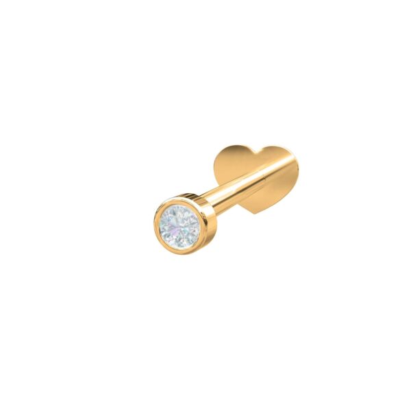 14k. Labret-piercing 1 diamant 2,5mm PIERCE52