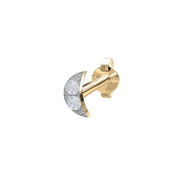 14kt. guldörhänge måne med dia 0,008ct 3,5mm PIERCE5