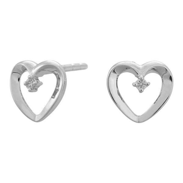 14k vitguld örhänge m. 0,03ct W/SI