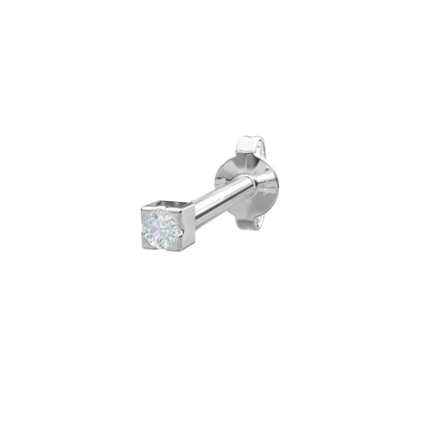 Rhod. silver örhänge med zirkoner PIERCE52 1 st.