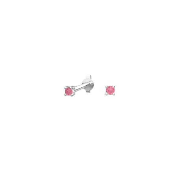 Rhod. silverörhängen med rosa topasfärg Zirkonia