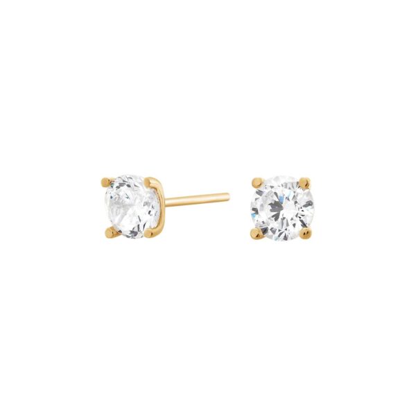 14ct. guldörhängen i 4 klor med 5,5mm Zirkonia