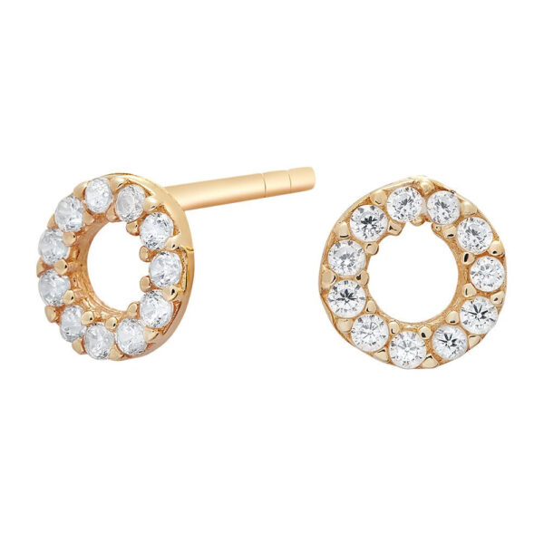 8 karat guld örhängen cirkel med Zirkonia