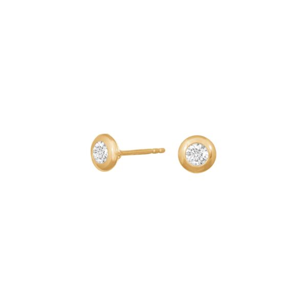 14k guldörhängen runda med Zirkonia 5mm