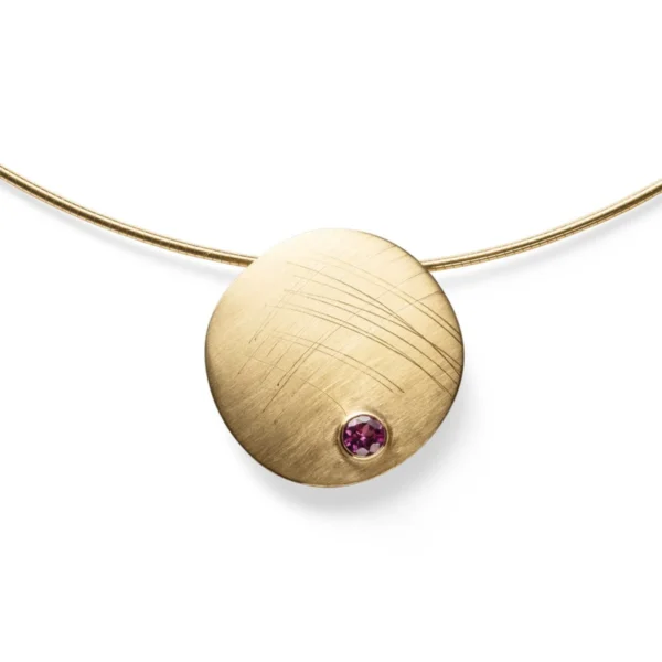 750/-hänge satin/borstad, rodolit 0,35ct