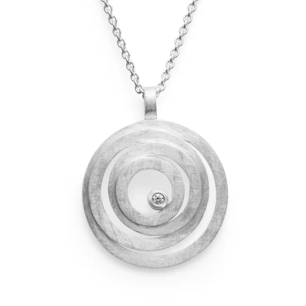 925/- Hänge borstad, br 0.02ct W-SI