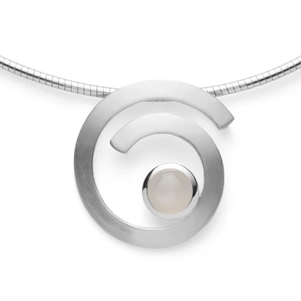 925/- hänge matt/pol., månsten vit 1,84ct