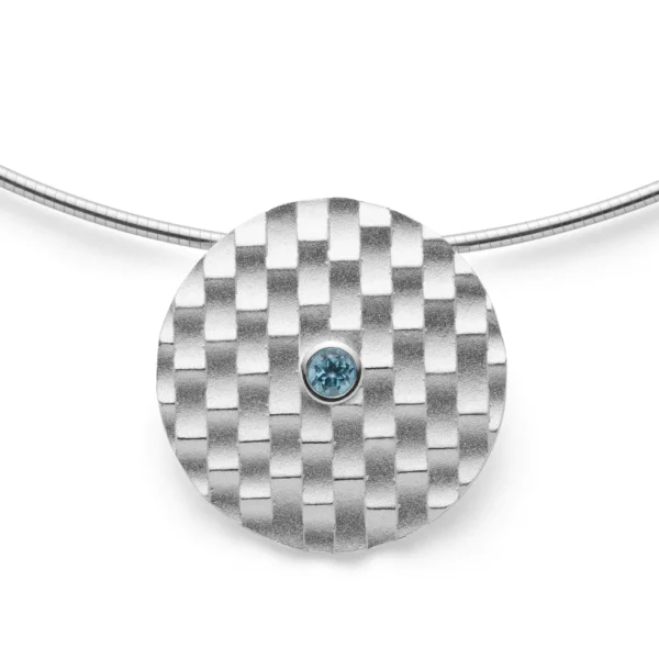 925/- hänge sand, blå topas 0,22ct