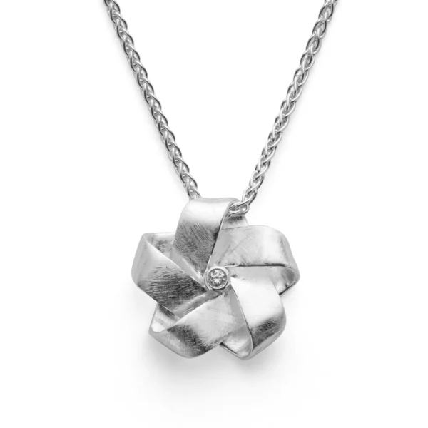 925/- hänge satin, dia. 0,03ct W-SI