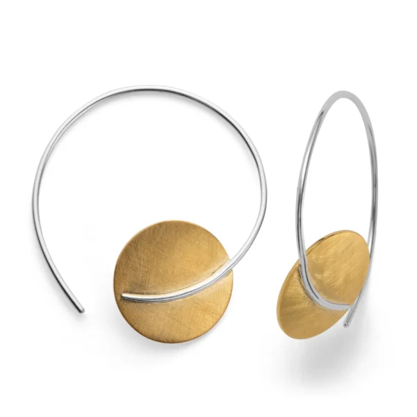 925/- örhängen, delvis gp satin/pol.