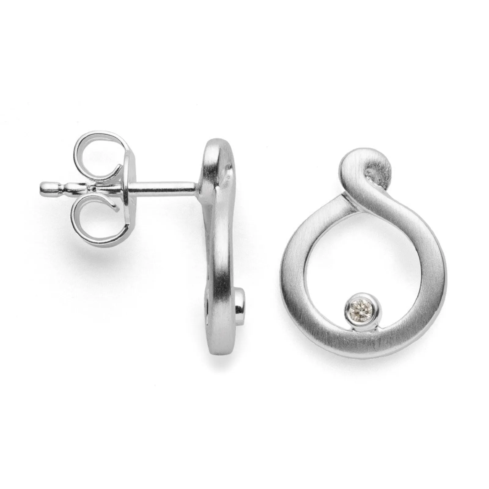 41090_10 925/- Örhängen matt br 0.02ct W-SI - Bild 1