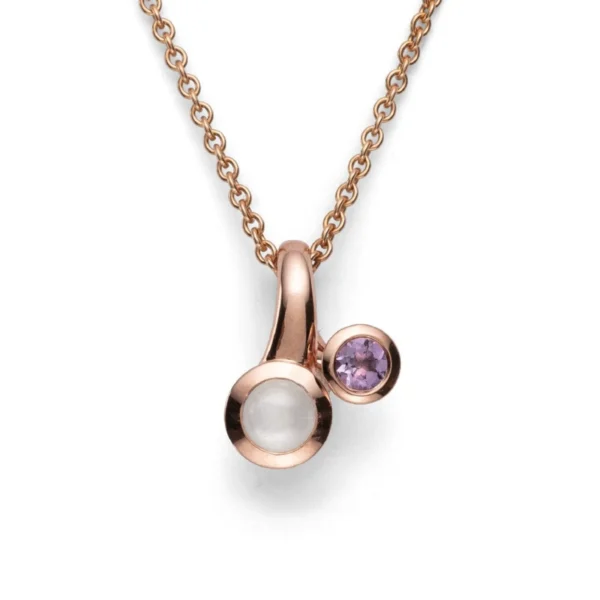 925/- hänge, rg pol., ametist, månsten