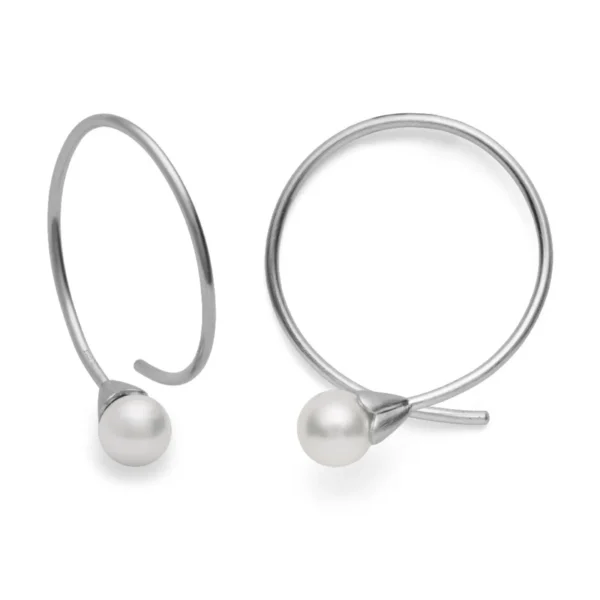 925/- örhängen, rho. satin, pärlor 2,30ct