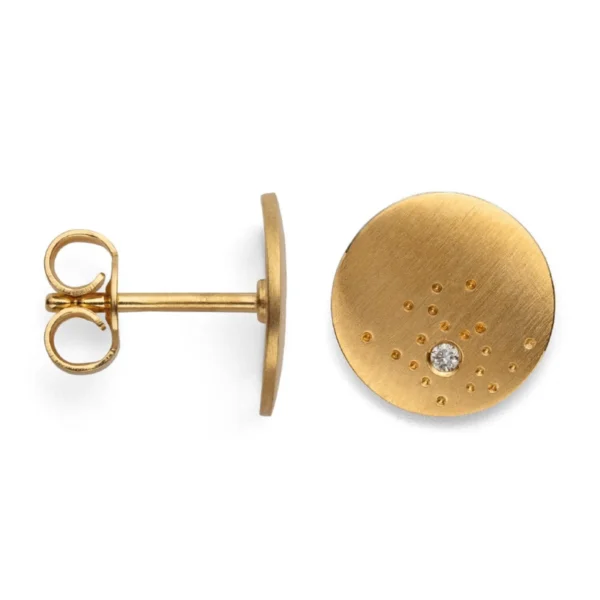 925/- örstift, gp satin, dia. 0,02ct W-SI