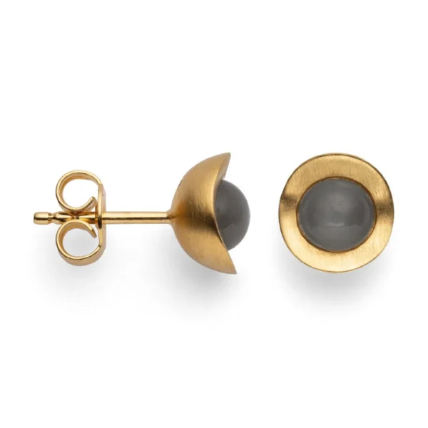 925/- stiftörhänge, gp satin, månsten grå 1,40