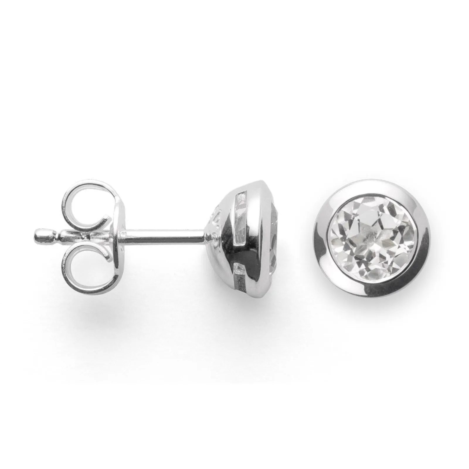42020_10 925/- Örhängen polerade, vit topas 1.20ct - Bild 1