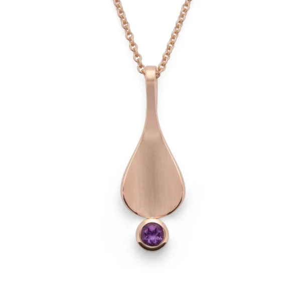 925/- hänge, rg satin/pol., ametist 0,24ct