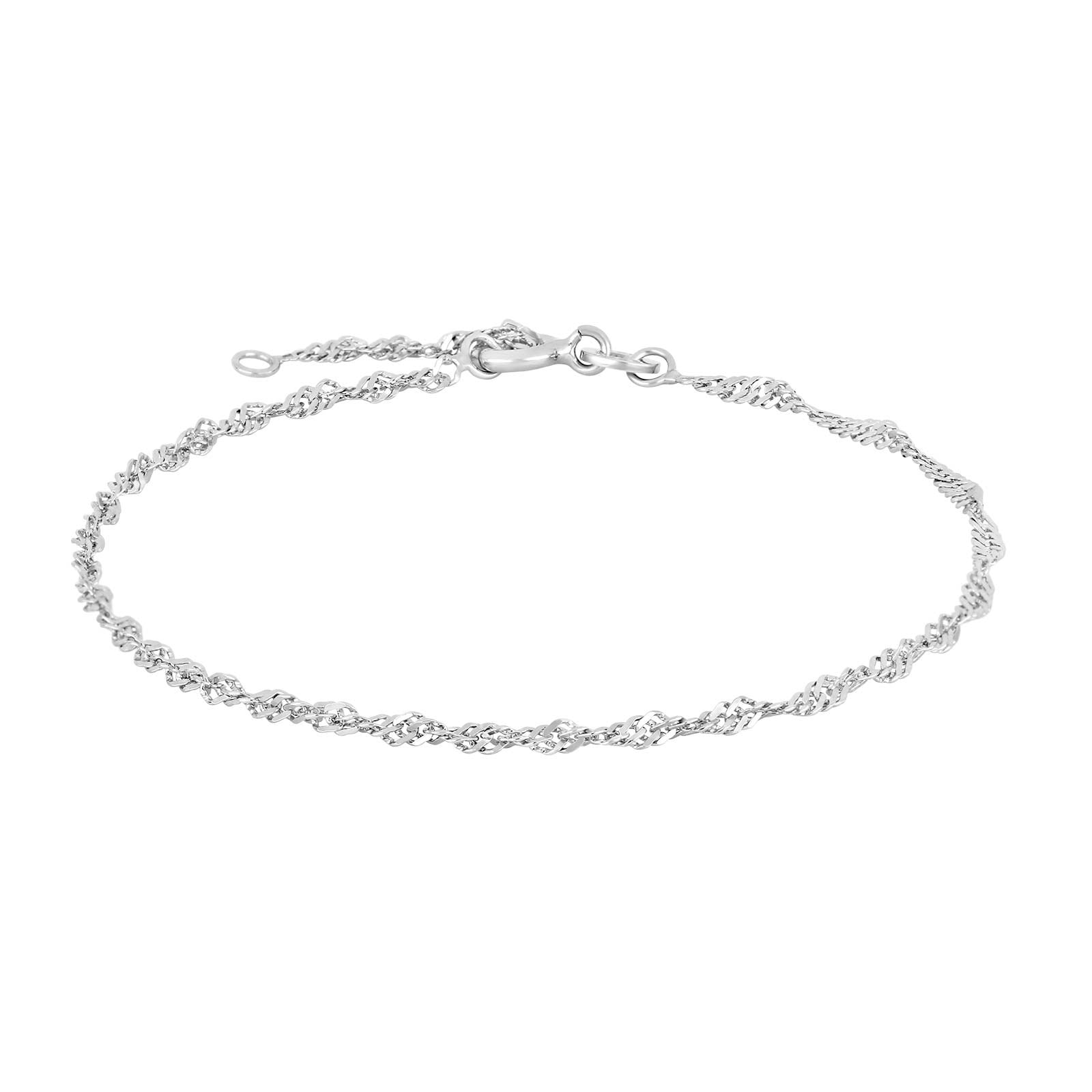 80258070900_10 Rhod. silverarmband tvinnat Singapore - Bild 1