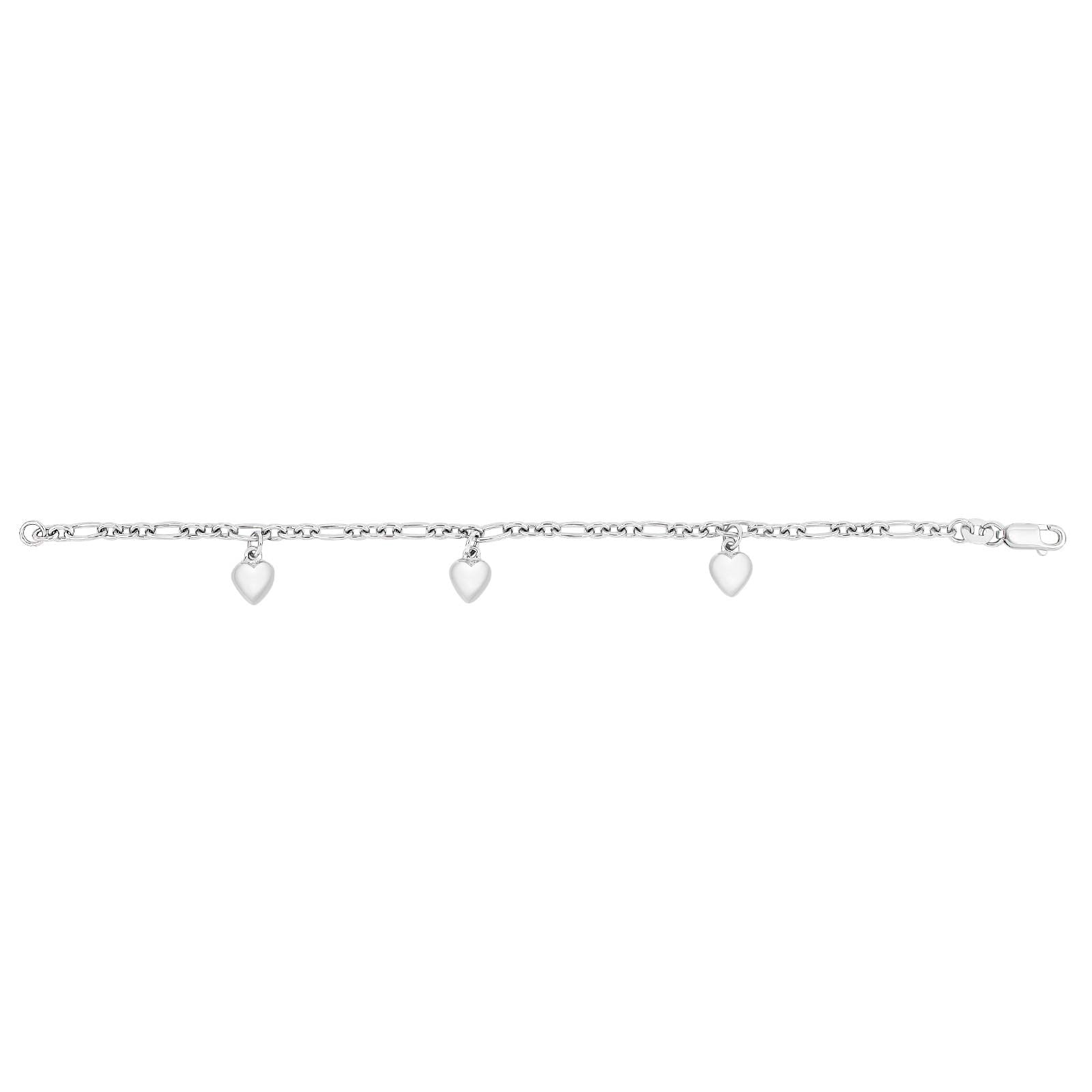 80545020900_10 Rhod. silverarmband med hjärtan - Bild 1